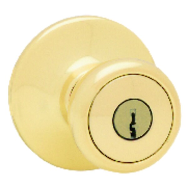 Kwikset Tylo Polished Brass Entry Lockset 1-3/4 in. 94002-939 | Zoro